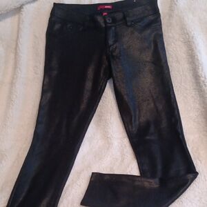 BONGO Vintage Black Faux Leather Stretch Skinny Jeans ..Sized S but Runs M TO L